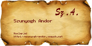 Szunyogh Andor névjegykártya