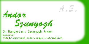 andor szunyogh business card